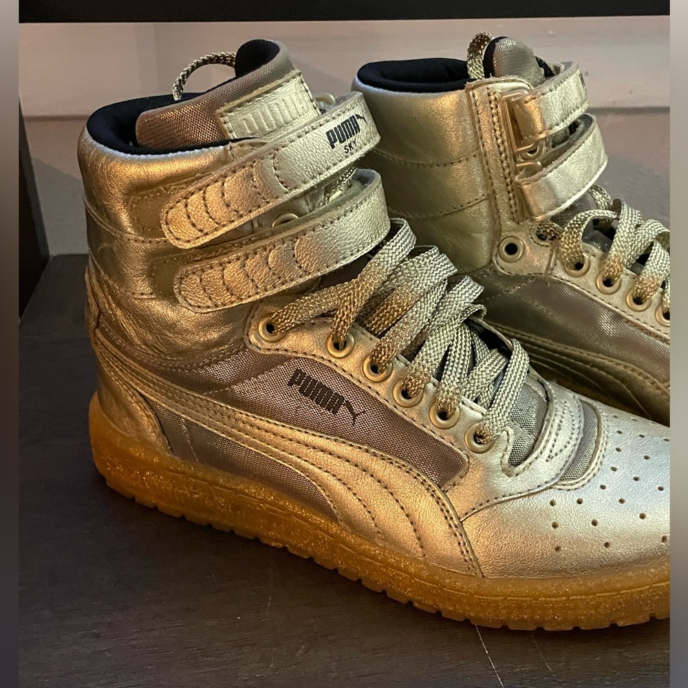Gold High Top Pumas